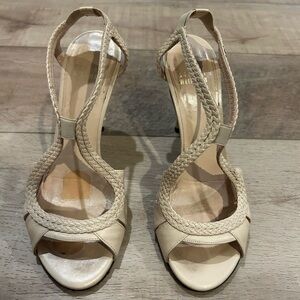 Stuart Weitzman Cream Braided Heels